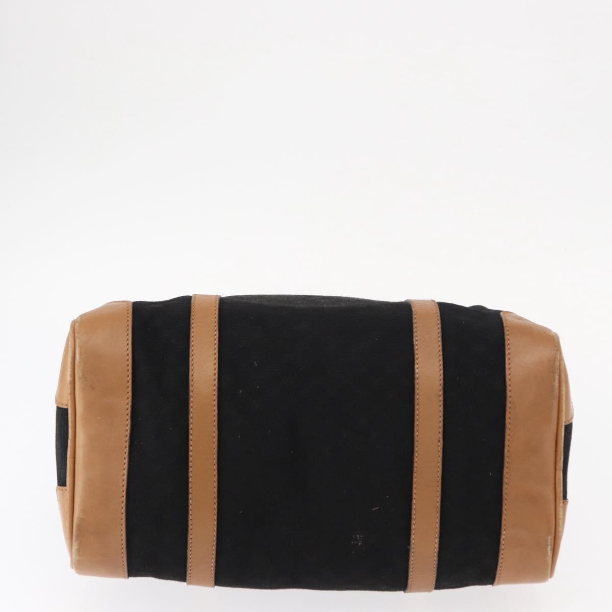 GUCCI Micro GG Canvas Boston Bag Black Gold Auth 151992