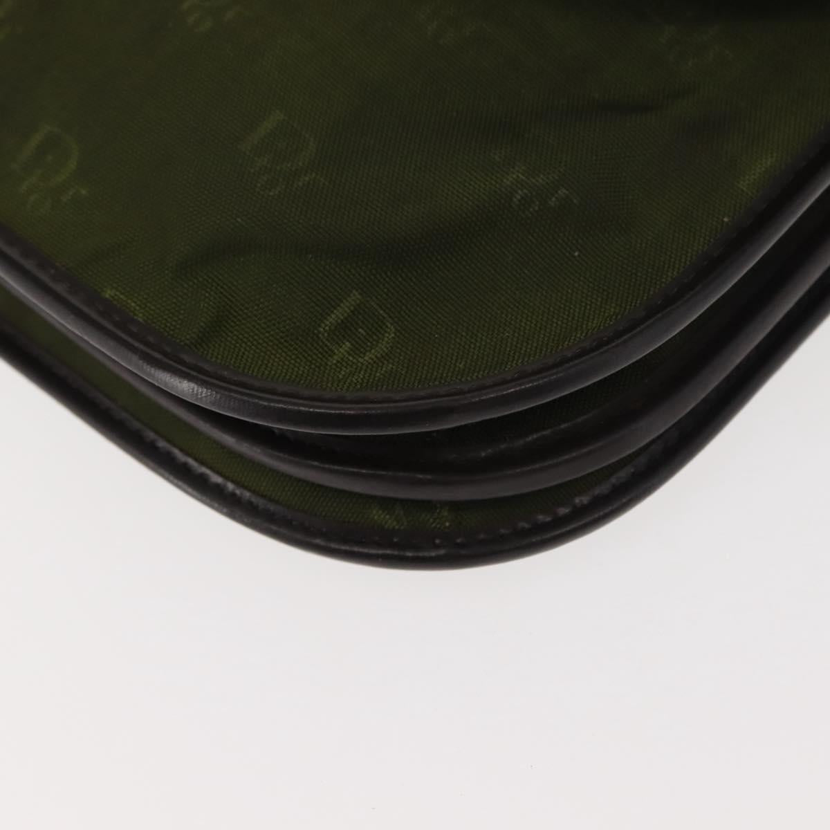 Christian Dior Shoulder Bag Nylon Khaki Gold Auth 151997