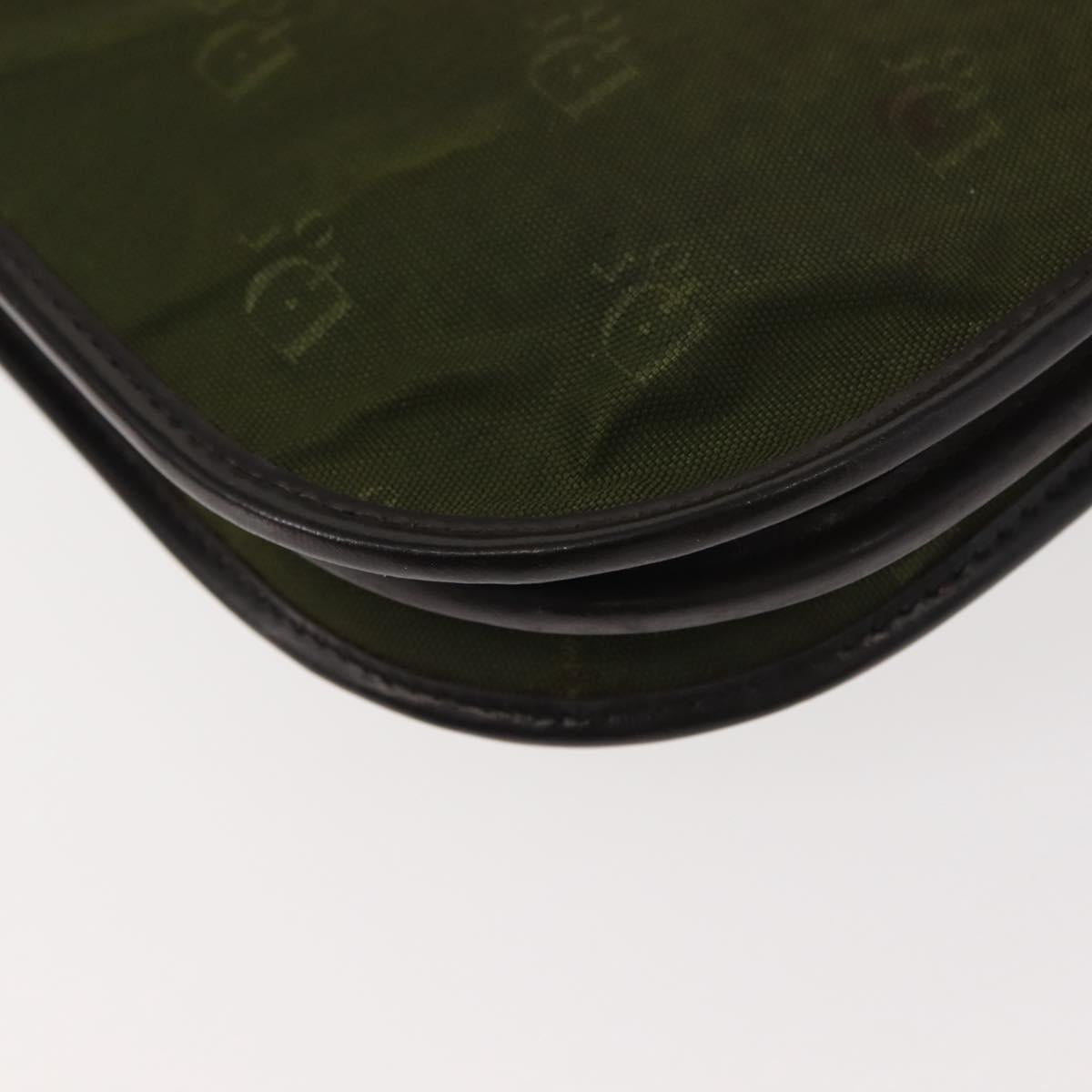 Christian Dior Shoulder Bag Nylon Khaki Gold Auth 151997