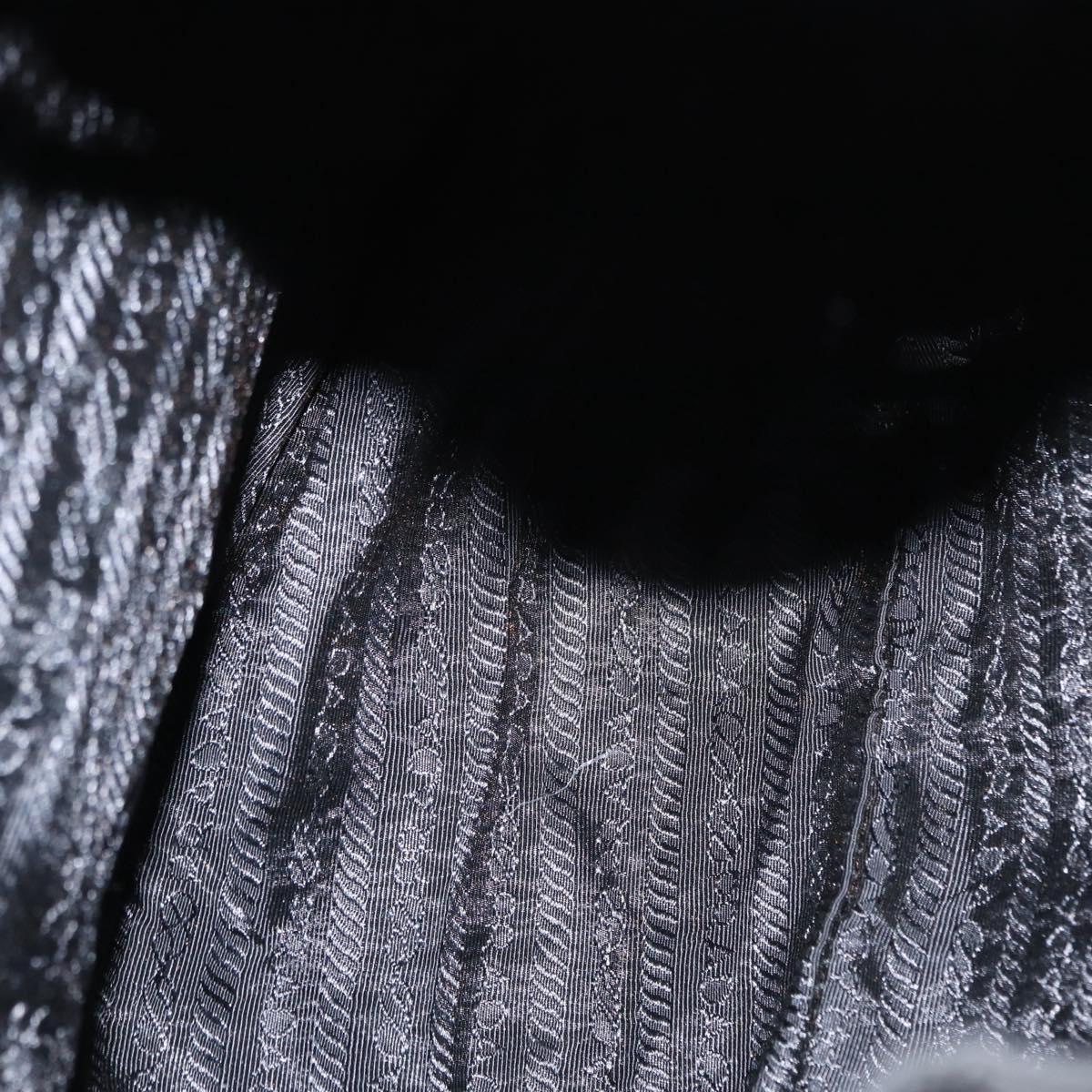 PRADA Backpack Nylon Leather Black Silver Auth 151999