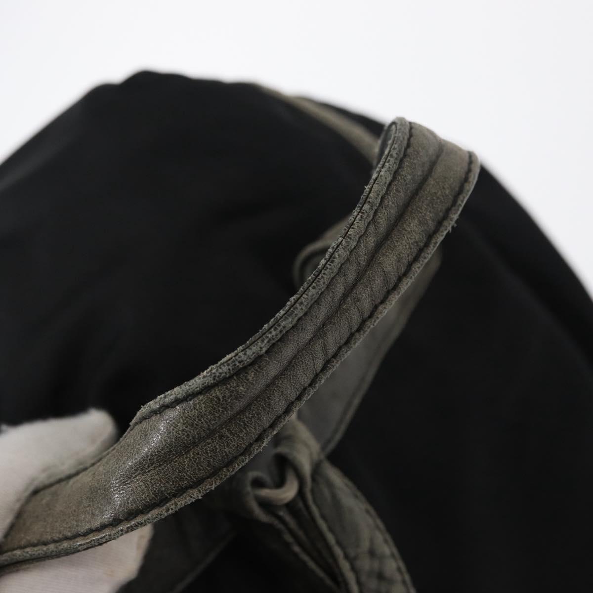 PRADA Backpack Nylon Leather Black Silver Auth 151999