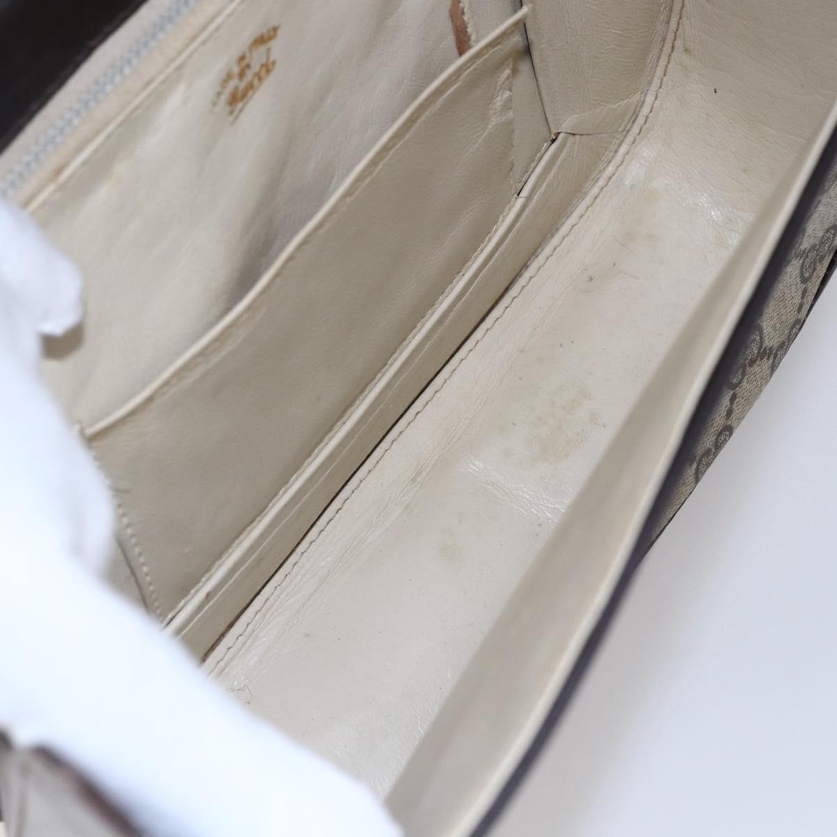 GUCCI GG Supreme Shoulder Bag PVC Beige Gold Auth 152000