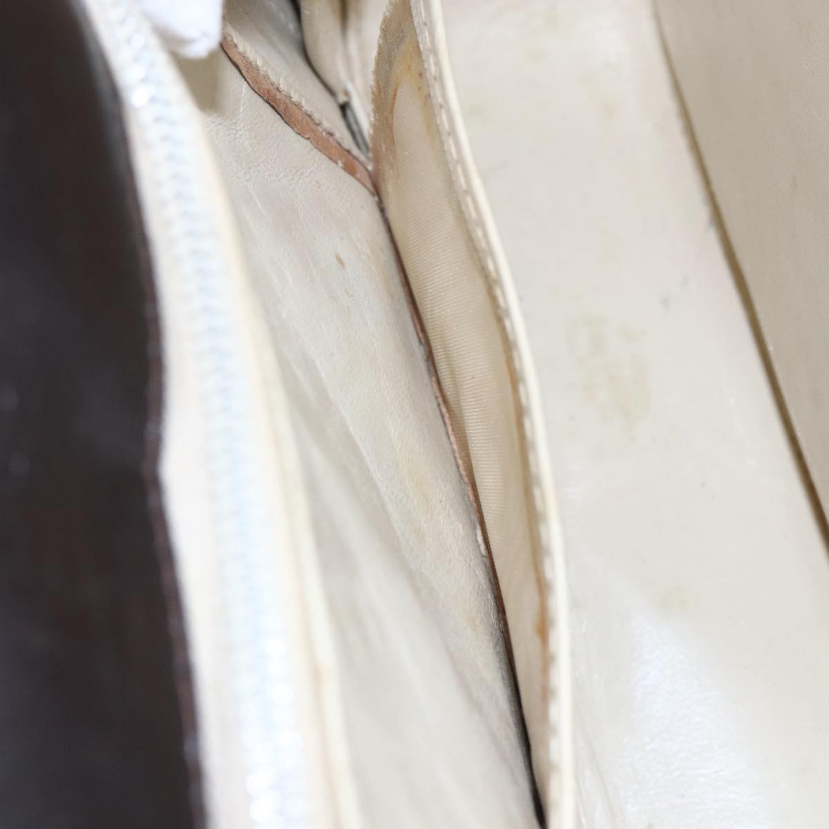 GUCCI GG Supreme Shoulder Bag PVC Beige Gold Auth 152000