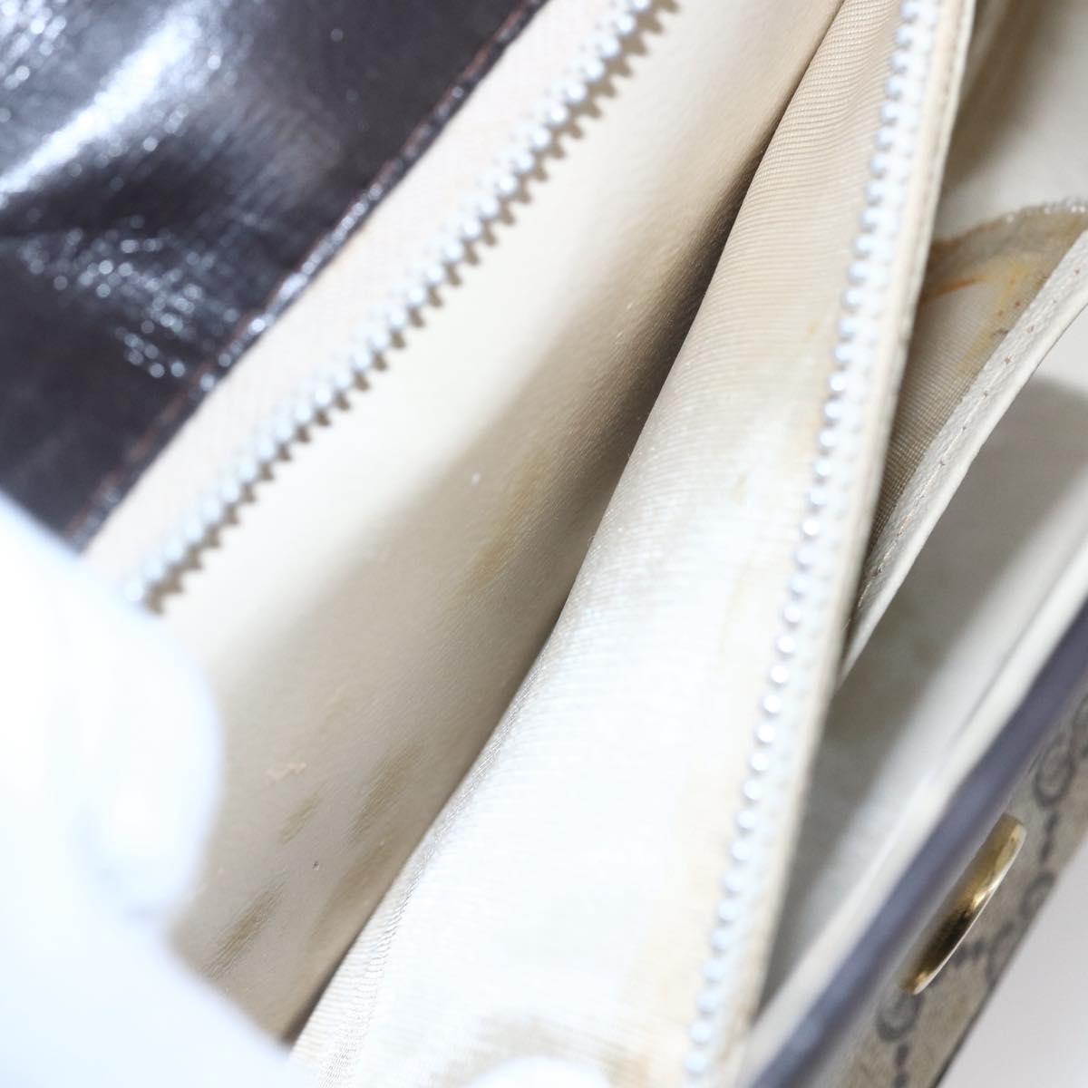 GUCCI GG Supreme Shoulder Bag PVC Beige Gold Auth 152000