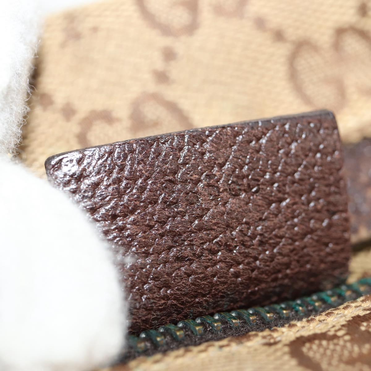 GUCCI GG Canvas Waist Bag Beige Silver 28566 Auth 152001