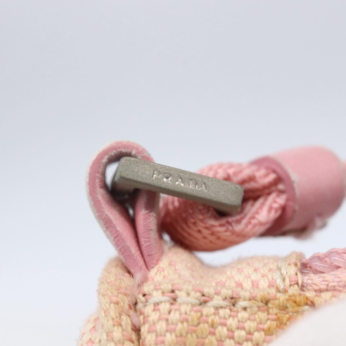 PRADA Sports Accessory Pouch Canvas Pink Auth 152004