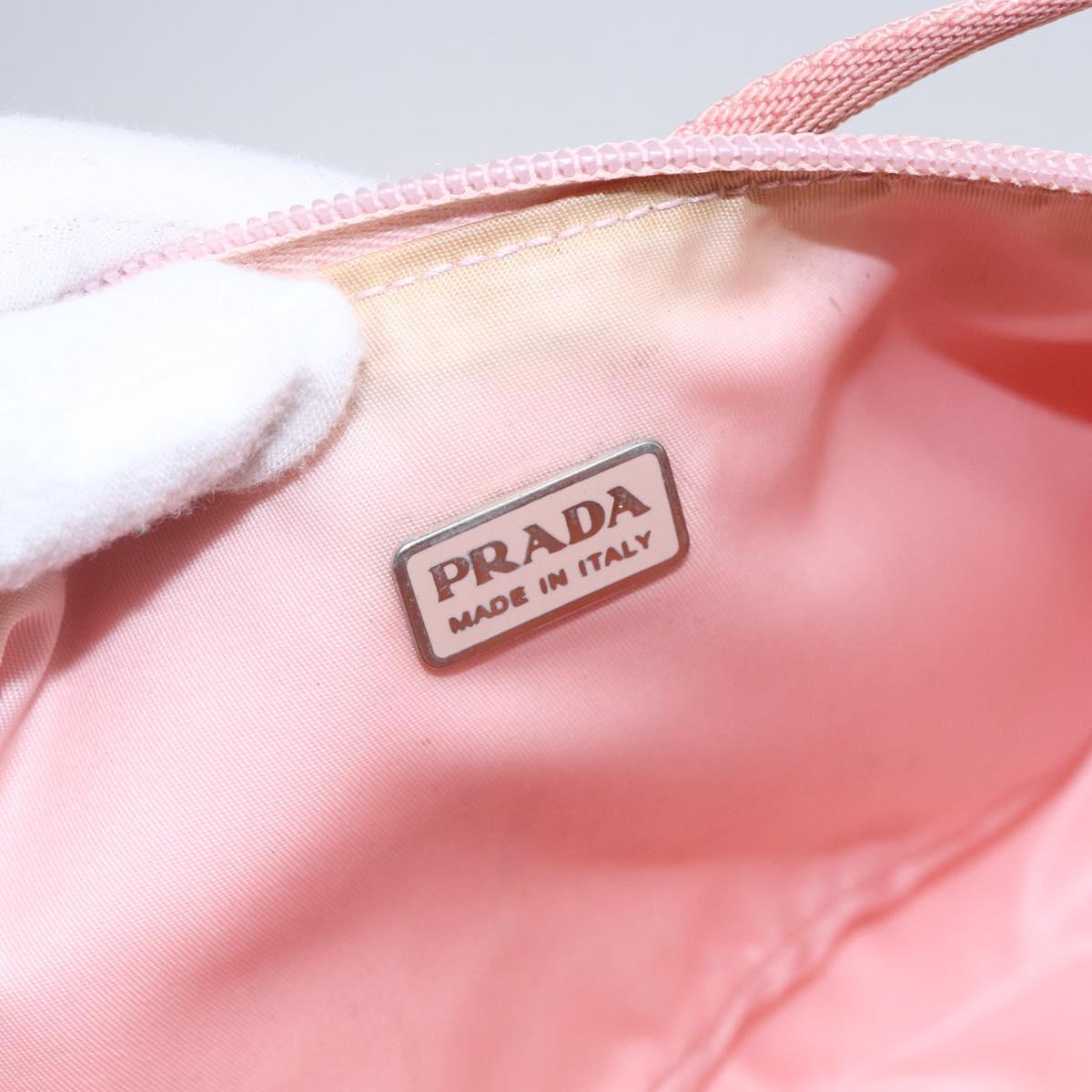 PRADA Sports Accessory Pouch Canvas Pink Auth 152004