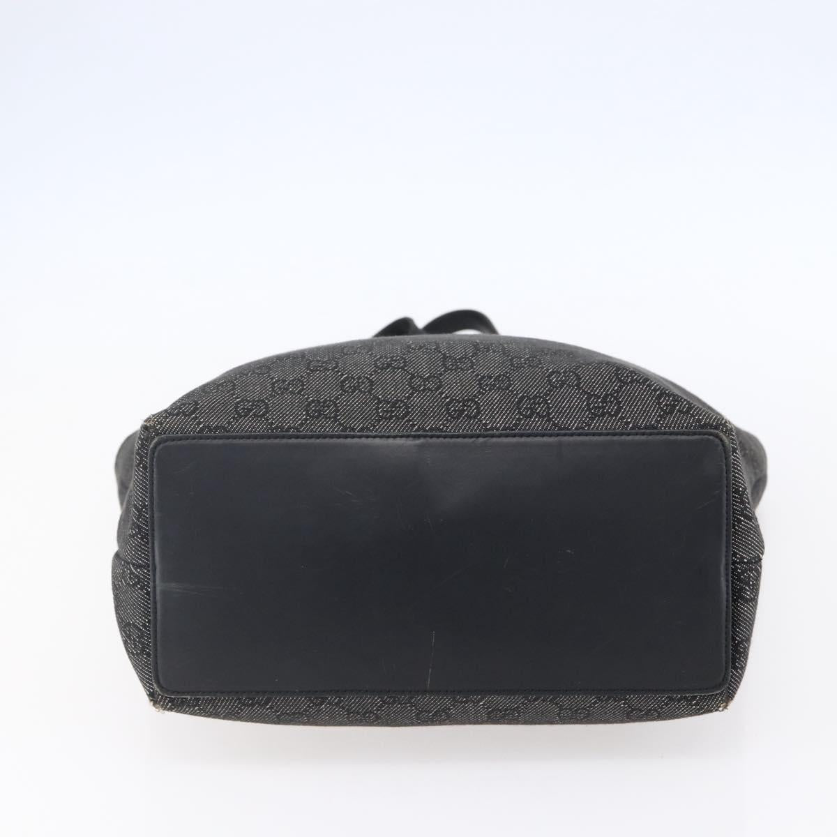 GUCCI GG Canvas Tote Bag Black Silver 31243 Auth 152006