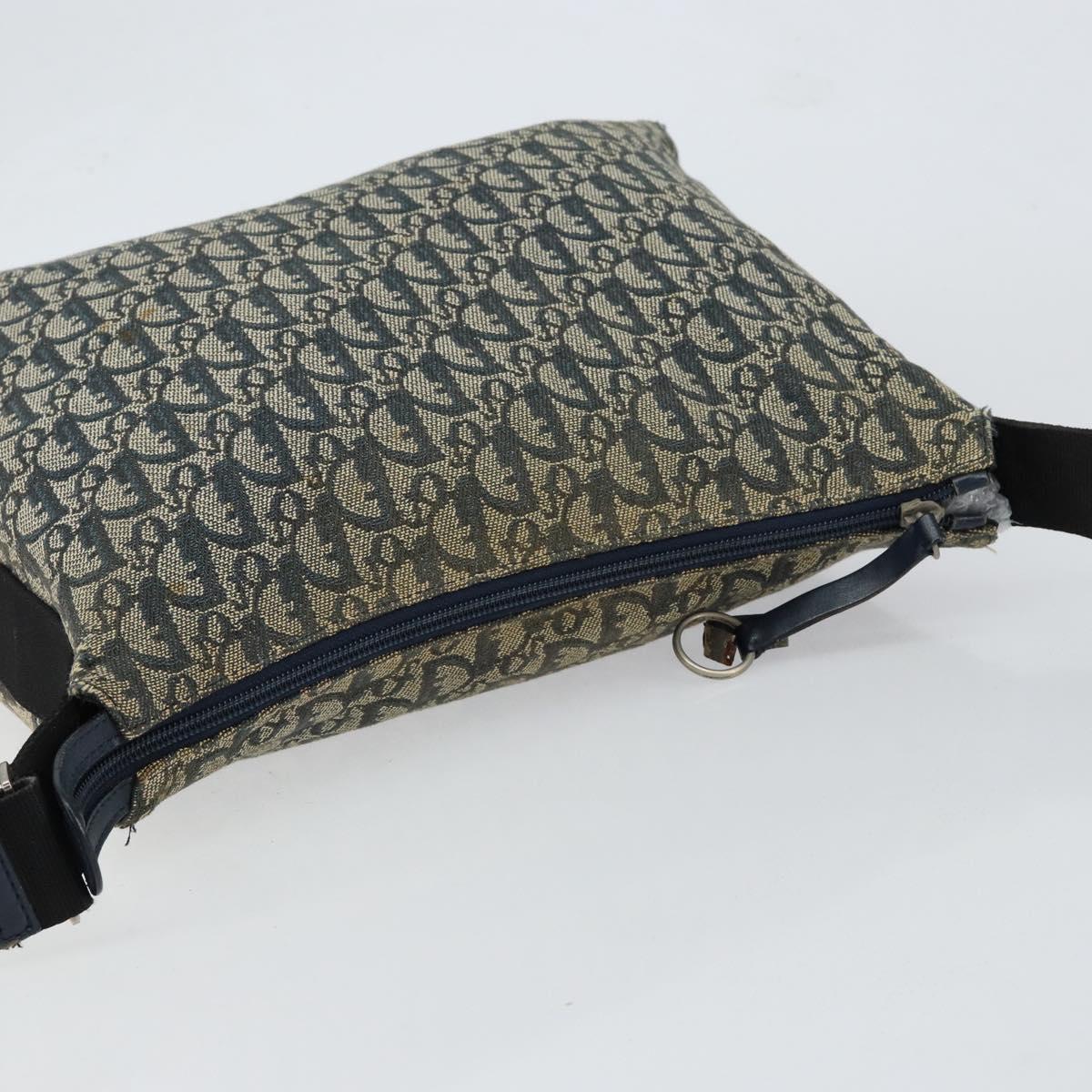 Christian Dior Trotter Canvas Shoulder Bag Navy Auth 152007
