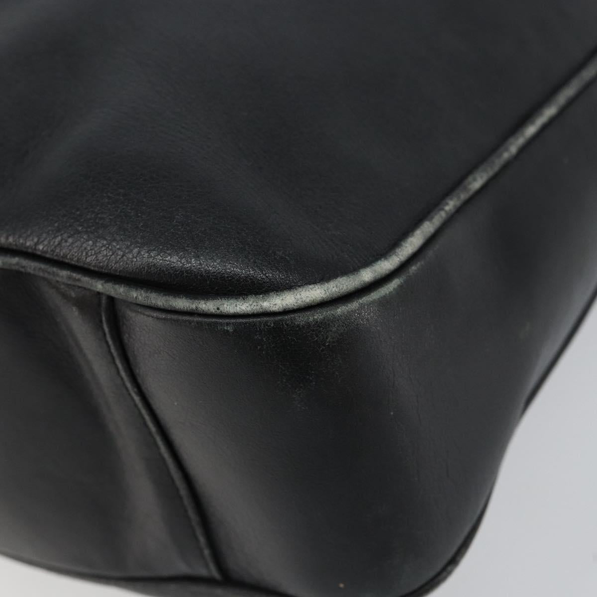 GUCCI Bamboo Hand Bag Leather Black Gold 001 0166 1638 Auth 152010