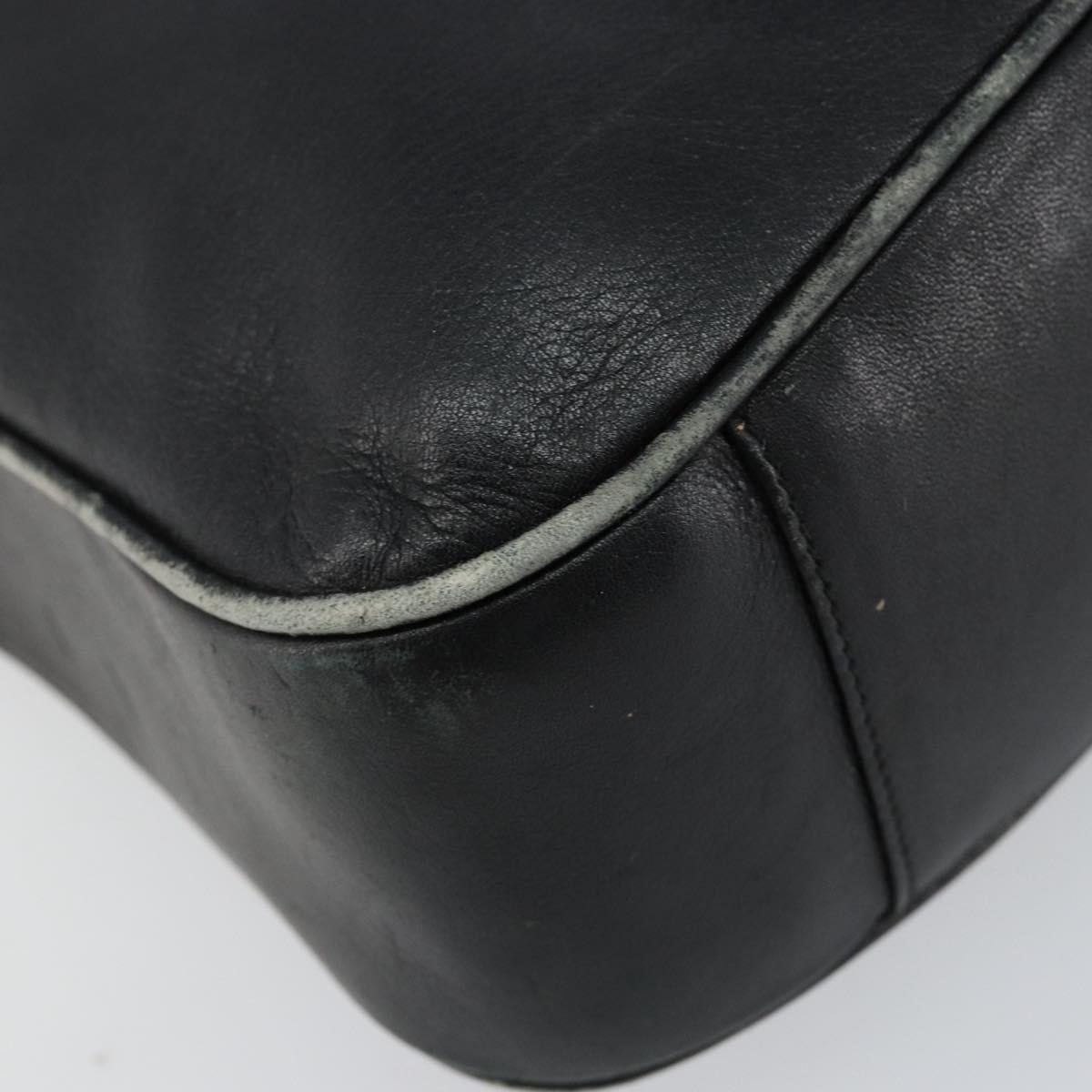 GUCCI Bamboo Hand Bag Leather Black Gold 001 0166 1638 Auth 152010