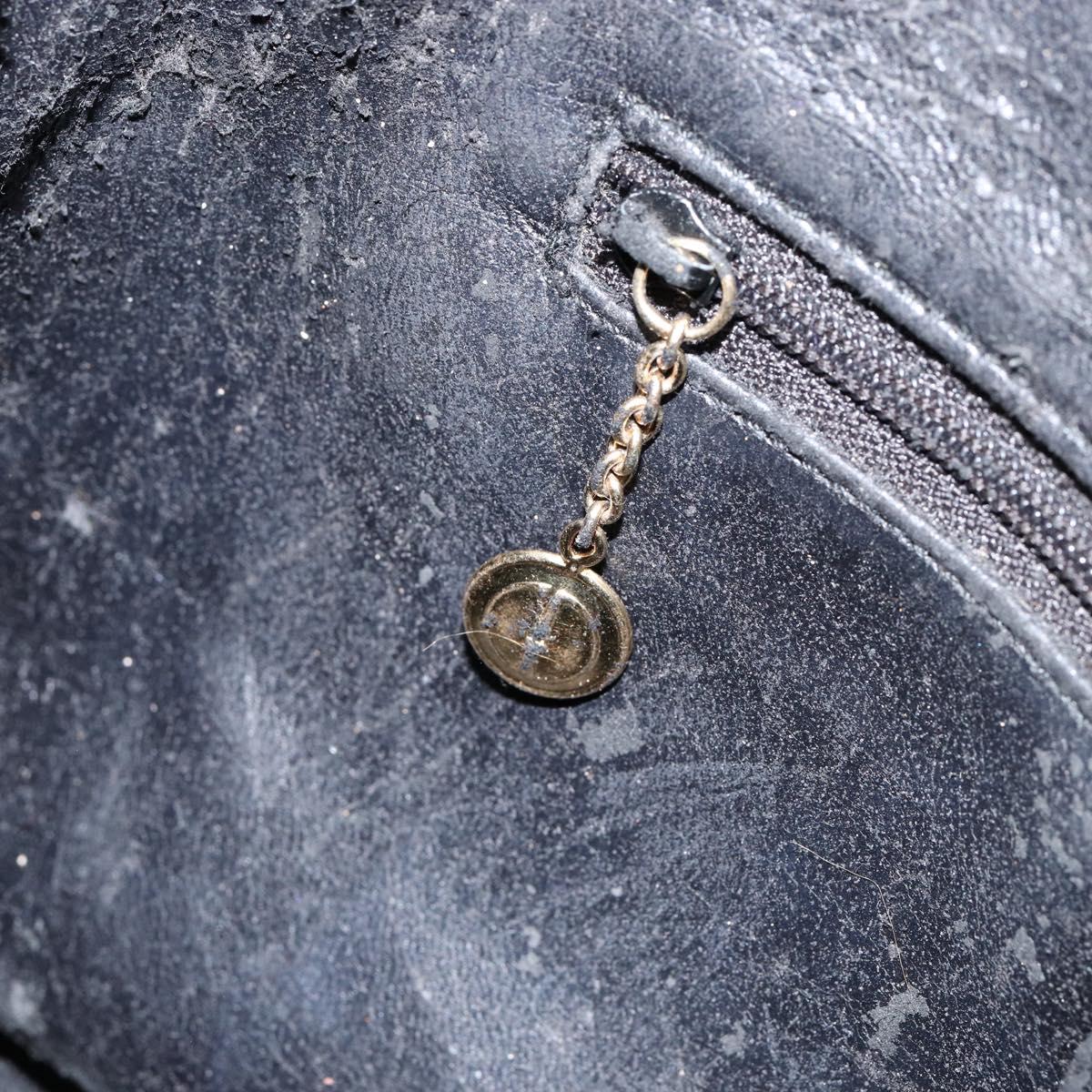 GUCCI Bamboo Hand Bag Leather Black Gold 001 0166 1638 Auth 152010