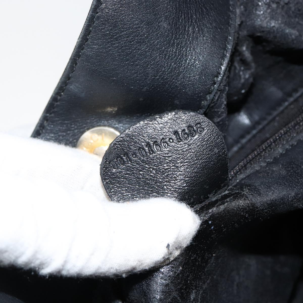 GUCCI Bamboo Hand Bag Leather Black Gold 001 0166 1638 Auth 152010