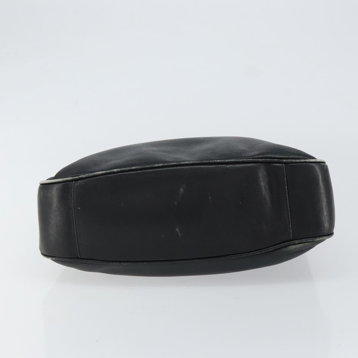 GUCCI Bamboo Hand Bag Leather Black Gold 001 0166 1638 Auth 152010