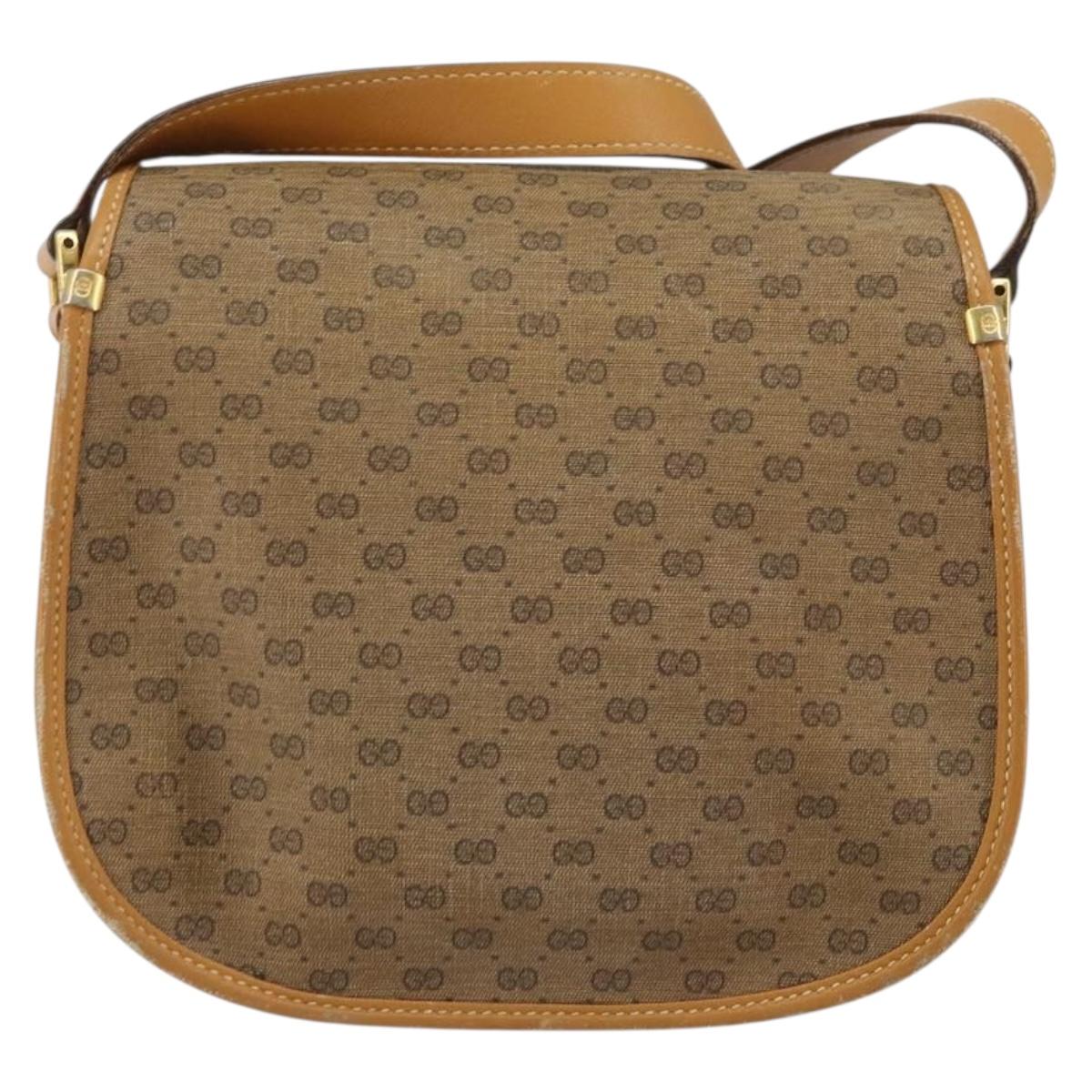 GUCCI Micro GG Supreme Shoulder Bag PVC Beige Gold 007 115 0107 Auth 152019