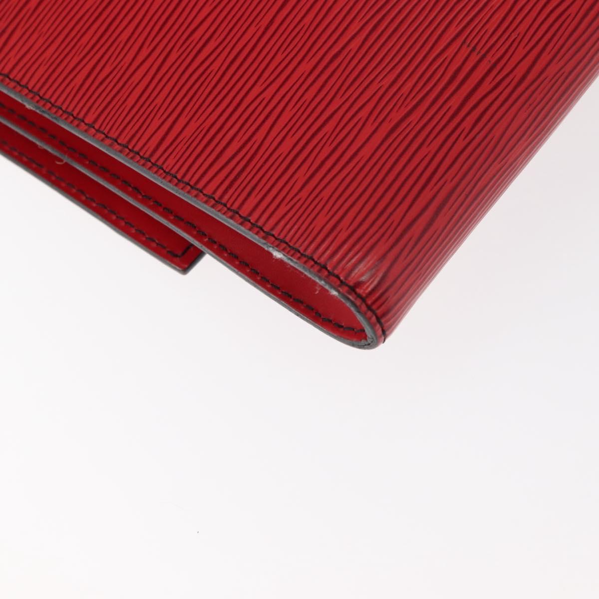 LOUIS VUITTON Epi Pochette Envelope Clutch Bag Red M52587 LV Auth 152020