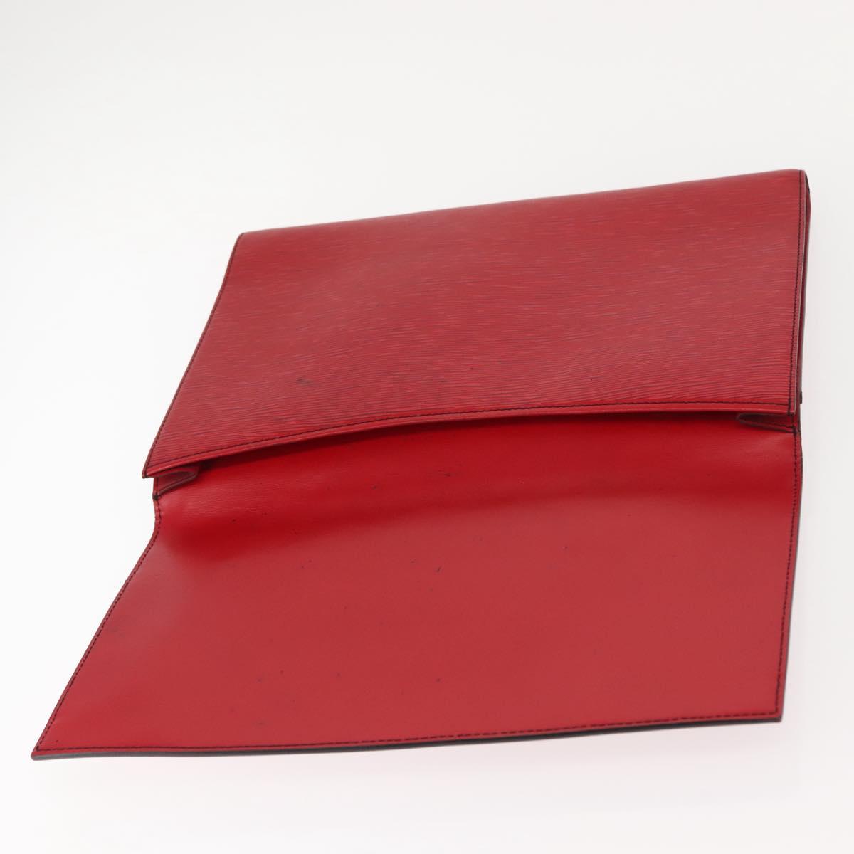 LOUIS VUITTON Epi Pochette Envelope Clutch Bag Red M52587 LV Auth 152020