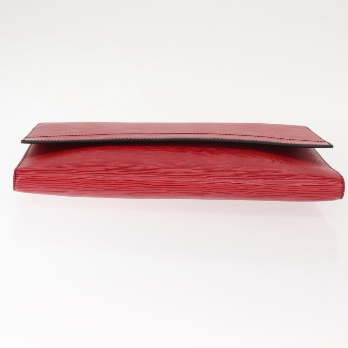 LOUIS VUITTON Epi Pochette Envelope Clutch Bag Red M52587 LV Auth 152020