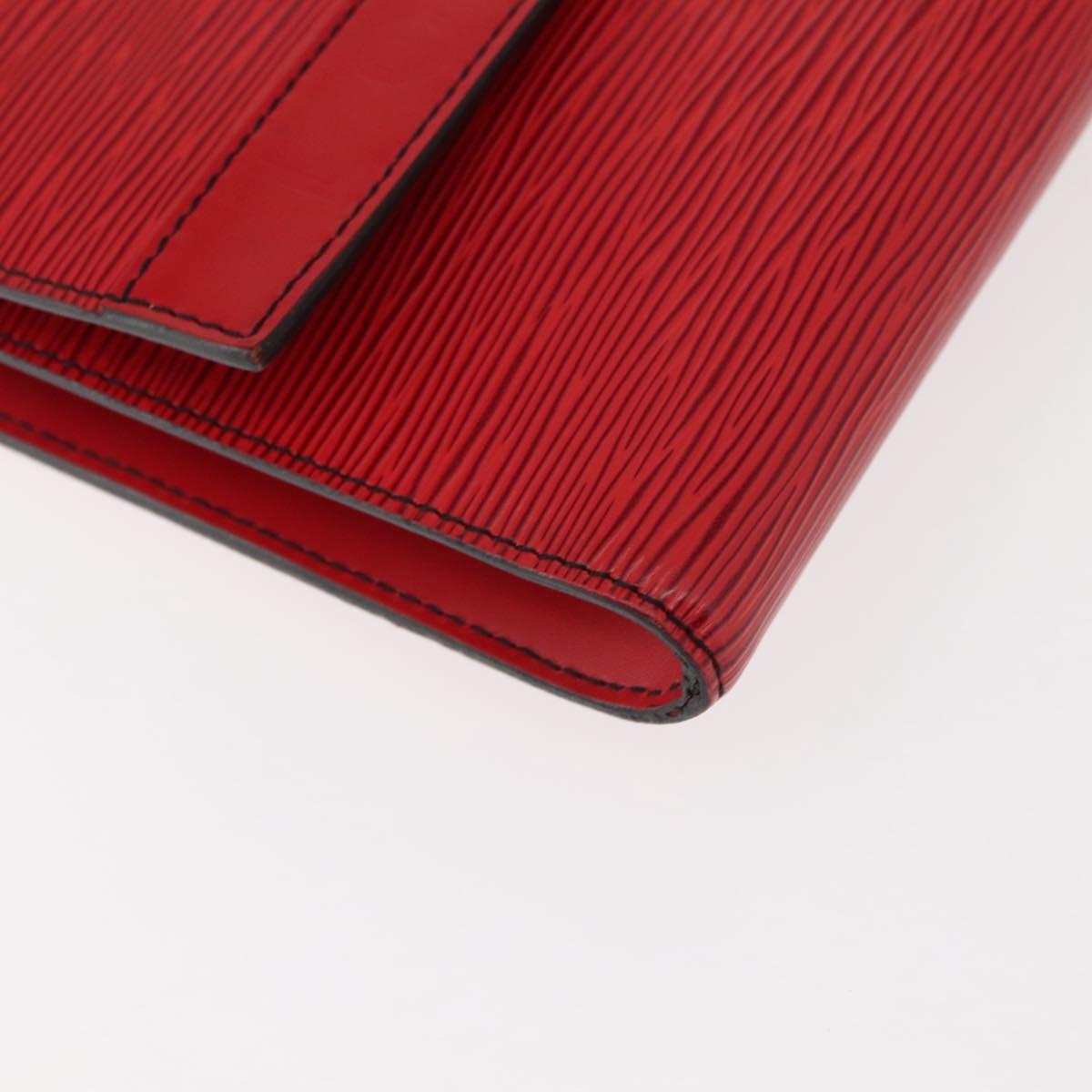 LOUIS VUITTON Epi Pochette Envelope Clutch Bag Red M52587 LV Auth 152020