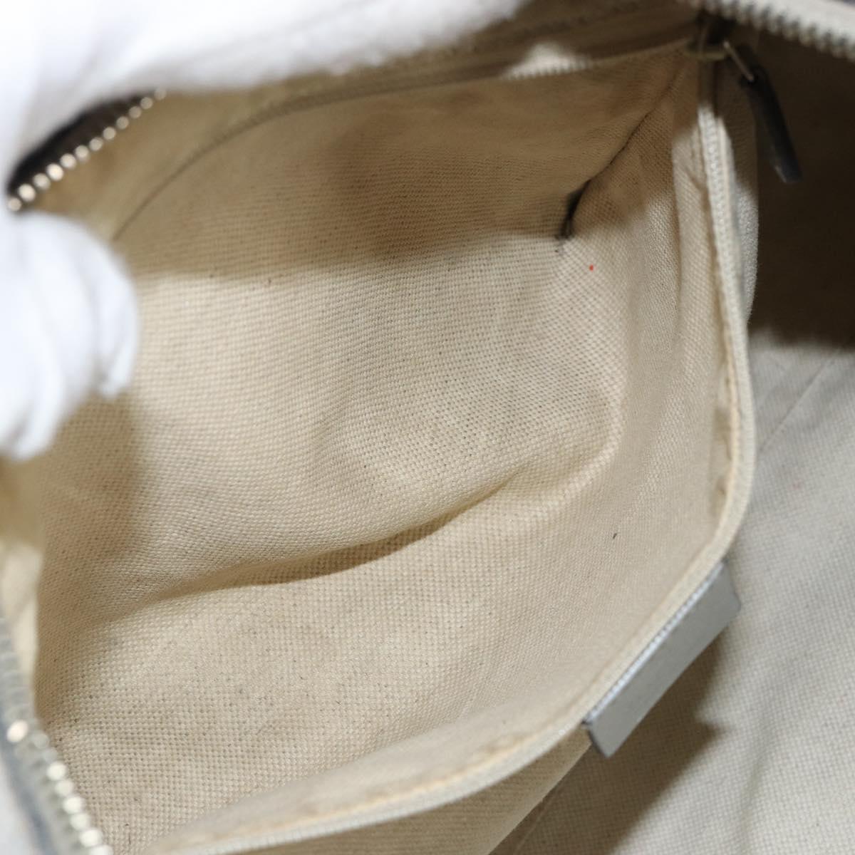 GUCCI GG Canvas Guccissima Abbey Shoulder Bag Leather Silver 189833 Auth 152021