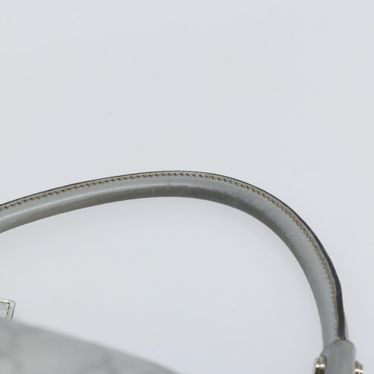 GUCCI GG Canvas Guccissima Abbey Shoulder Bag Leather Silver 189833 Auth 152021