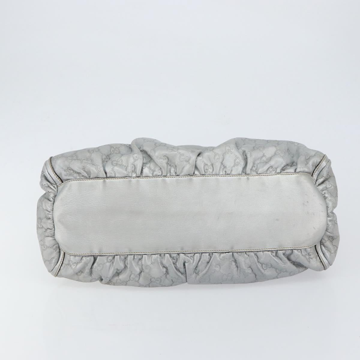 GUCCI GG Canvas Guccissima Abbey Shoulder Bag Leather Silver 189833 Auth 152021