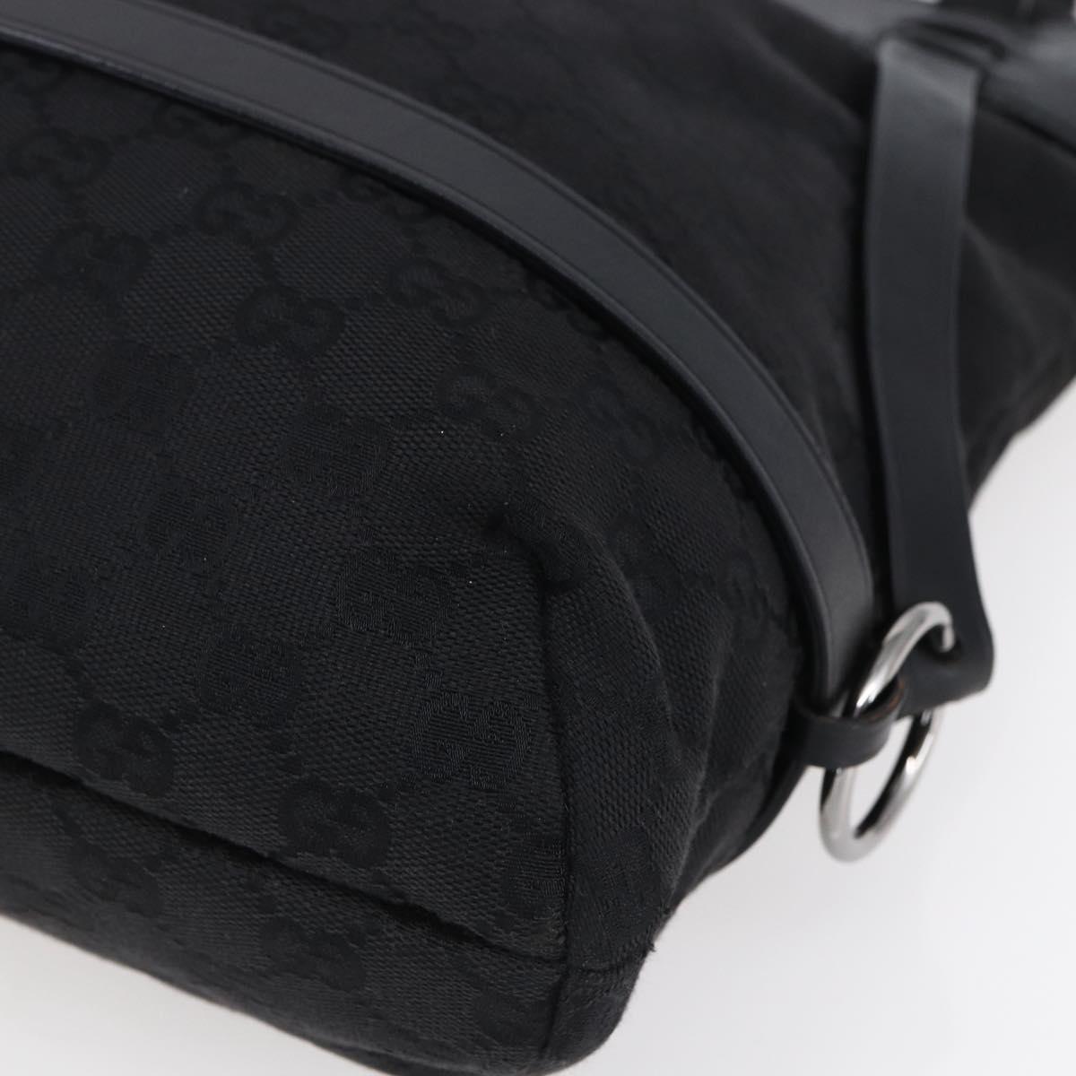 GUCCI GG Canvas Tote Bag Black Silver 106248 Auth 152026