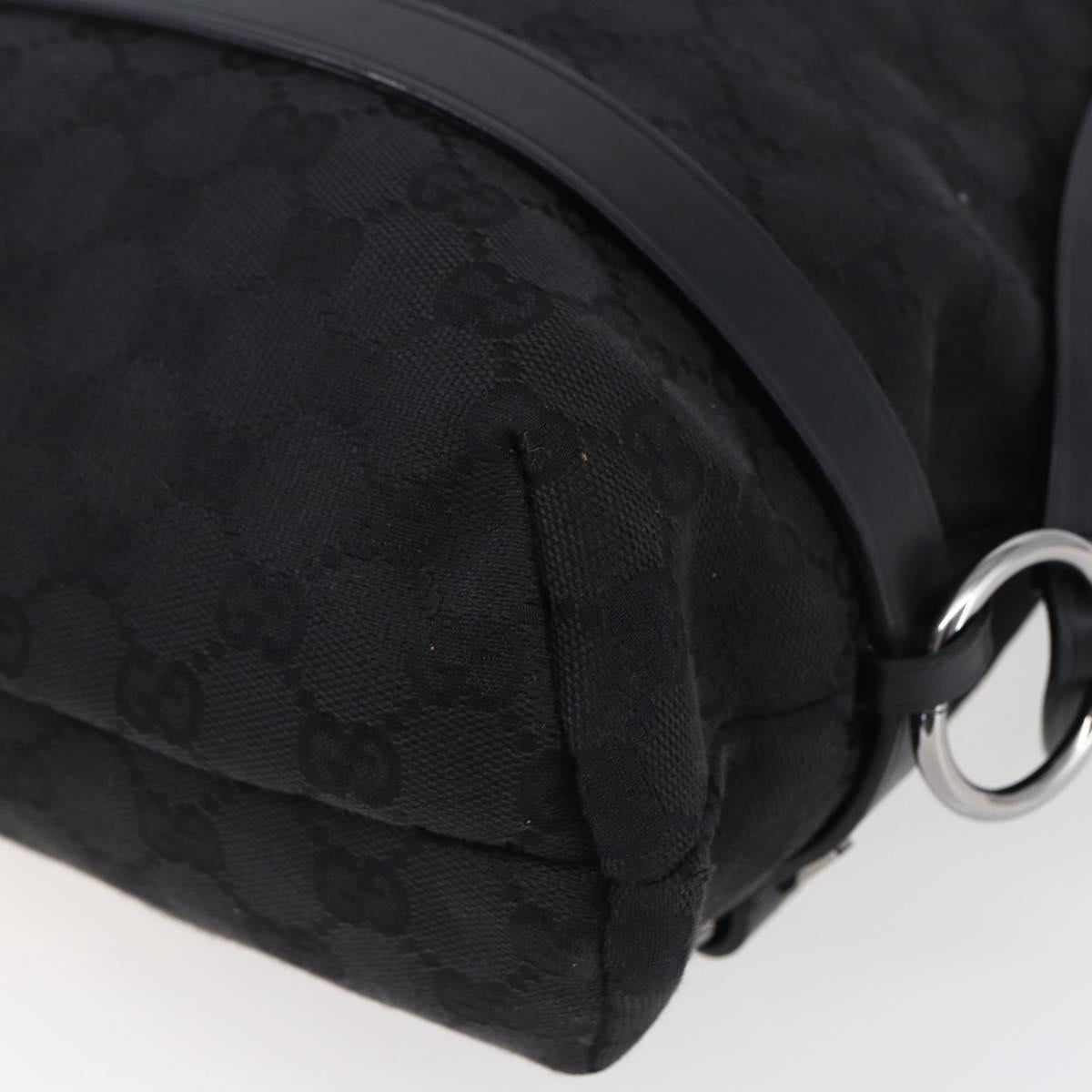 GUCCI GG Canvas Tote Bag Black Silver 106248 Auth 152026