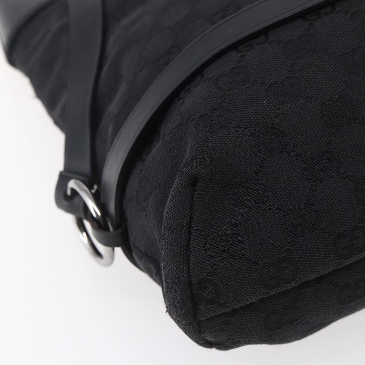 GUCCI GG Canvas Tote Bag Black Silver 106248 Auth 152026