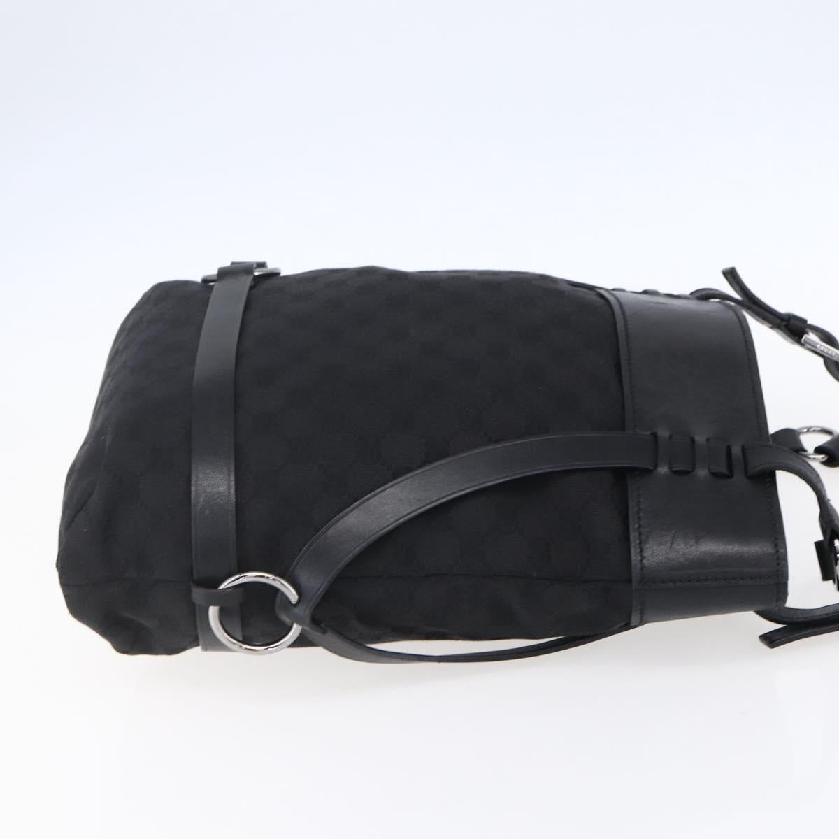 GUCCI GG Canvas Tote Bag Black Silver 106248 Auth 152026