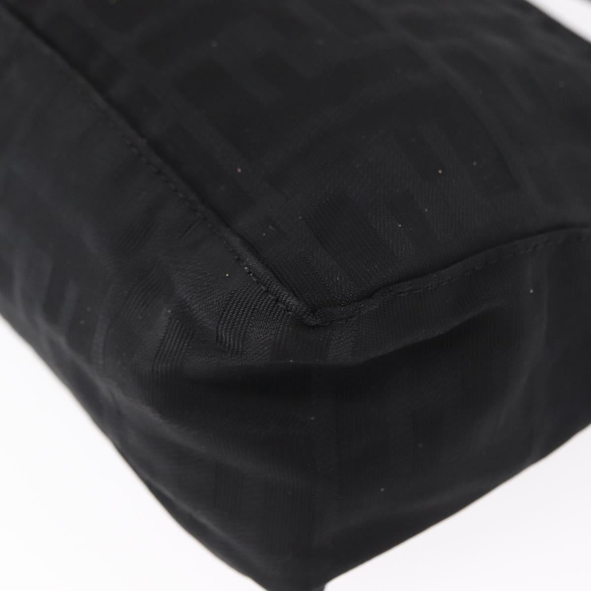 FENDI Zucca Canvas Pouch Black Silver Auth 152028