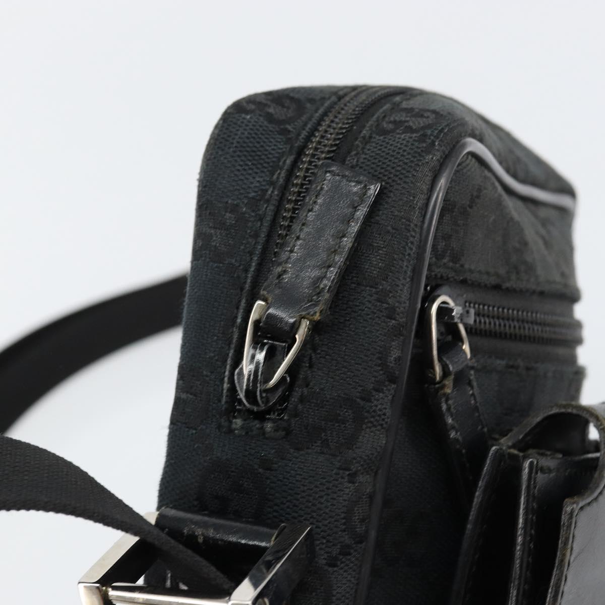 GUCCI GG Canvas Shoulder Bag Black Auth 152032