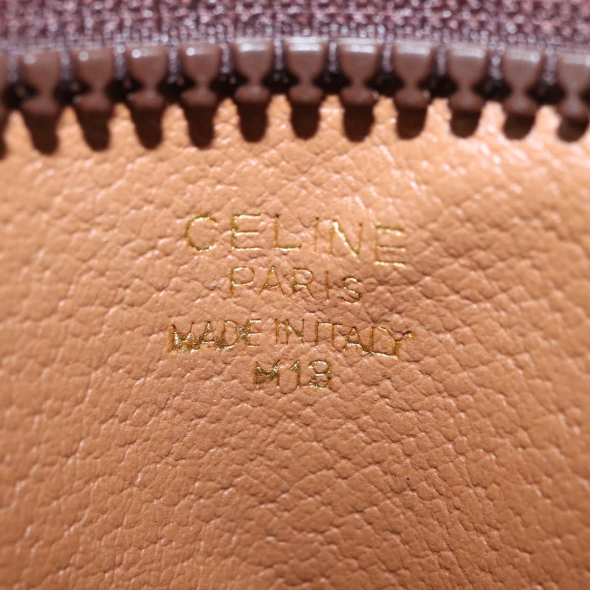 CELINE Macadam Canvas Clutch Bag PVC Leather Brown Gold Auth 152035