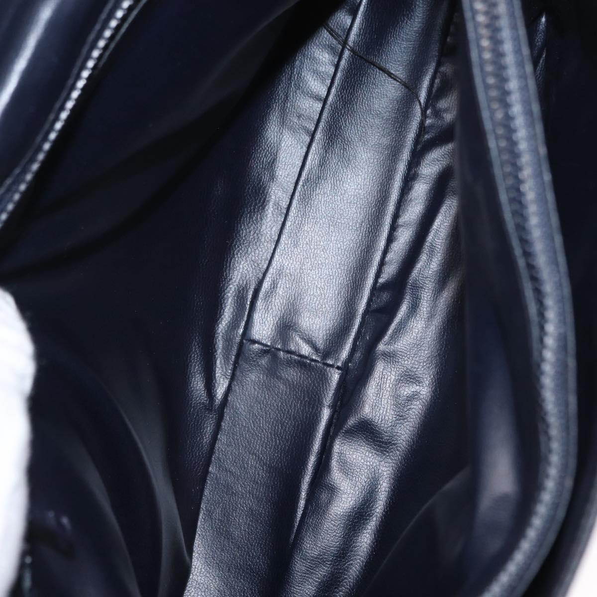 CELINE Macadam Canvas Shoulder Bag PVC Black Gold Auth 152036