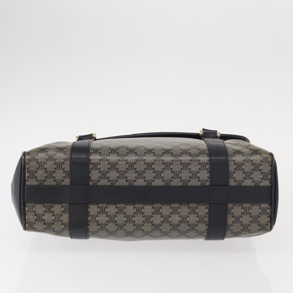 CELINE Macadam Canvas Shoulder Bag PVC Black Gold Auth 152036