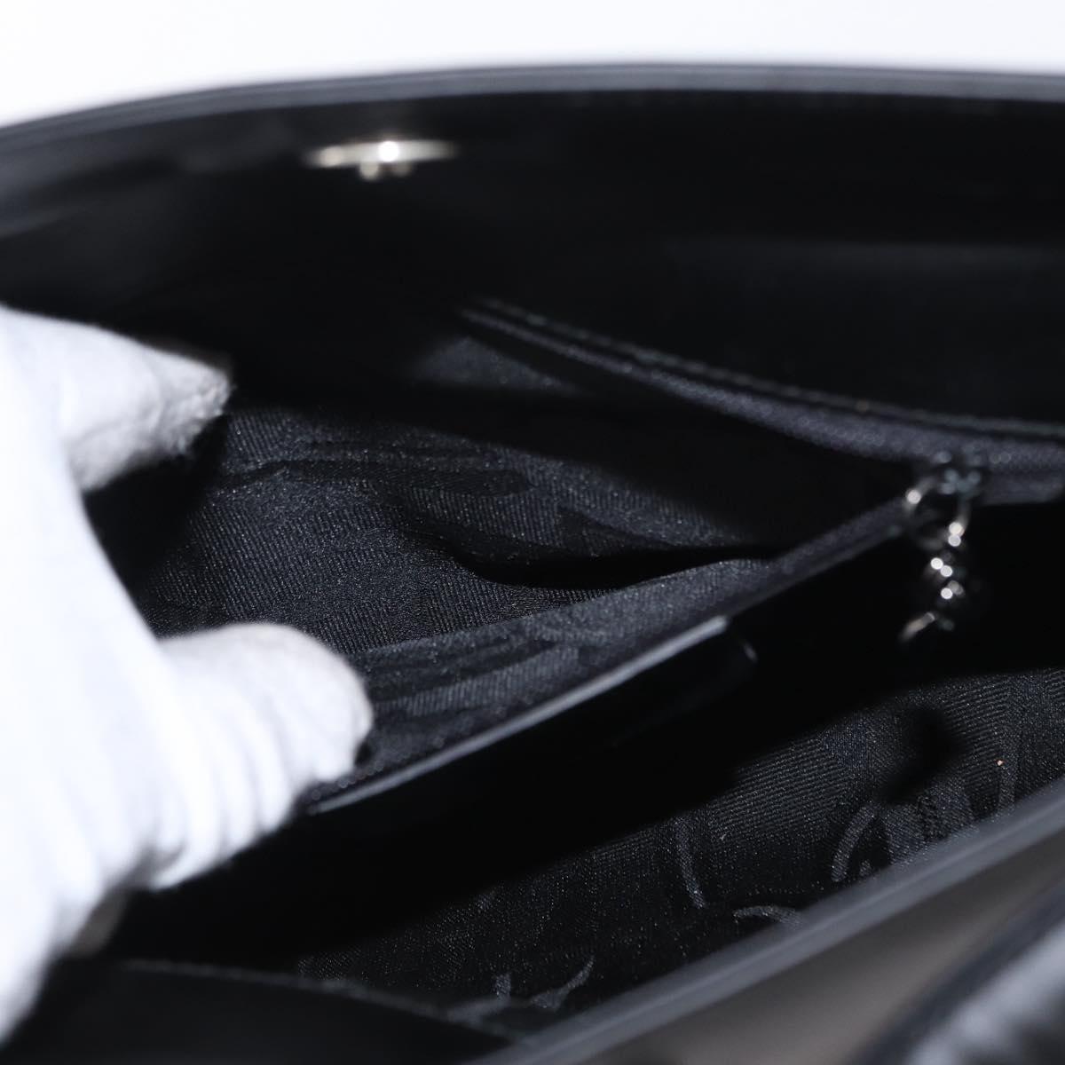 Salvatore Ferragamo Shoulder Bag Patent leather Black Silver Auth 152037