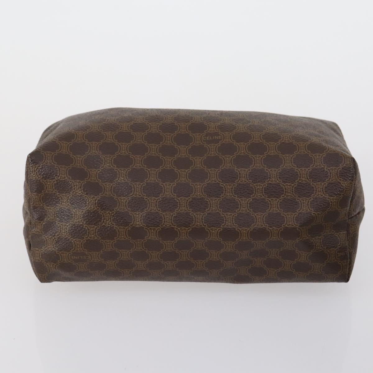 CELINE Macadam Canvas Clutch Bag PVC Leather 3 Set Brown Auth 152038