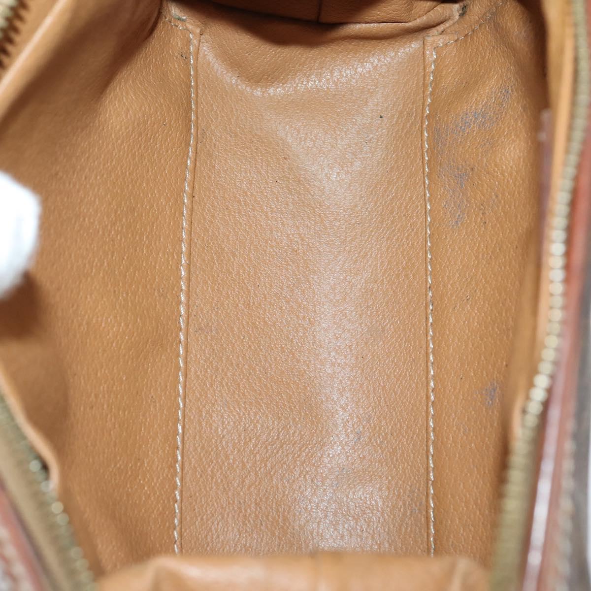 CELINE Macadam Canvas Clutch Bag PVC Leather 3 Set Brown Auth 152038