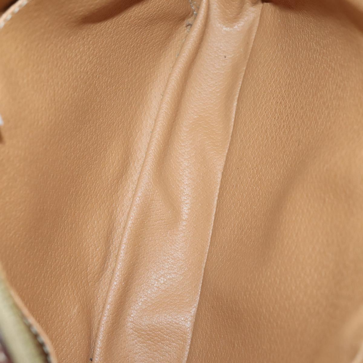 CELINE Macadam Canvas Clutch Bag PVC Leather 3 Set Brown Auth 152038