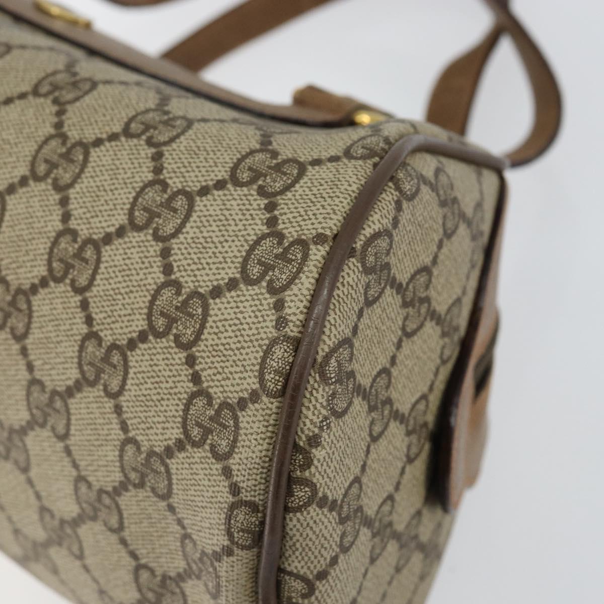 GUCCI GG Supreme Hand Bag PVC Beige Gold 89 02 062 Auth 152040