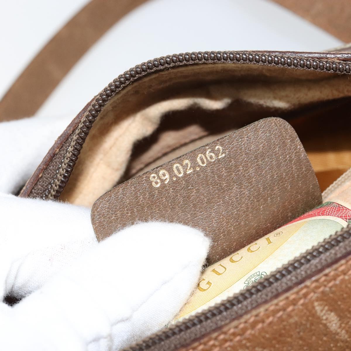 GUCCI GG Supreme Hand Bag PVC Beige Gold 89 02 062 Auth 152040