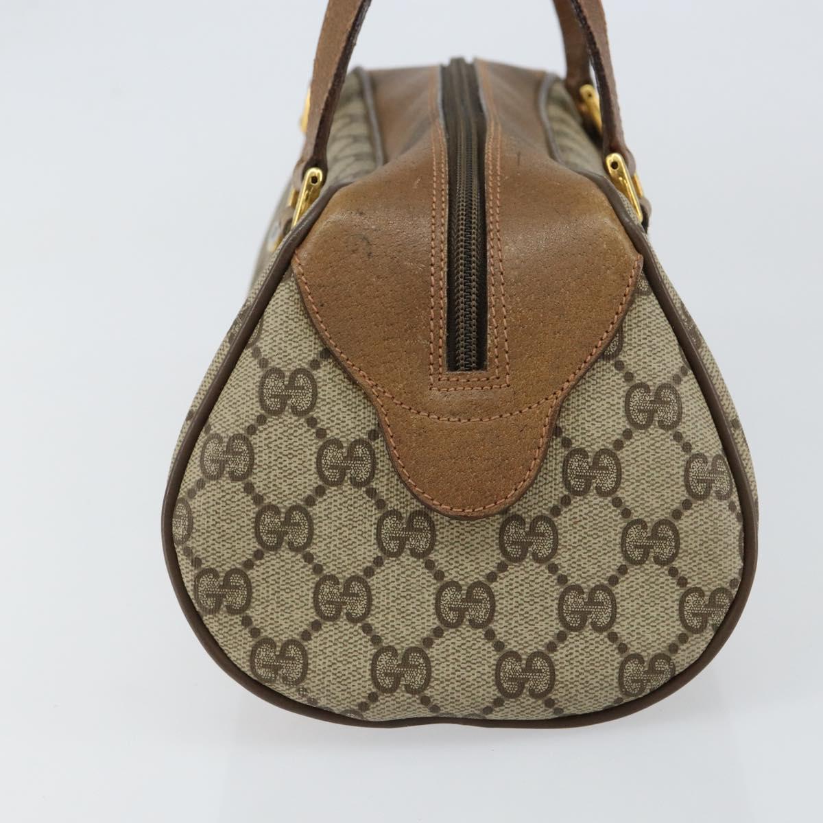 GUCCI GG Supreme Hand Bag PVC Beige Gold 89 02 062 Auth 152040