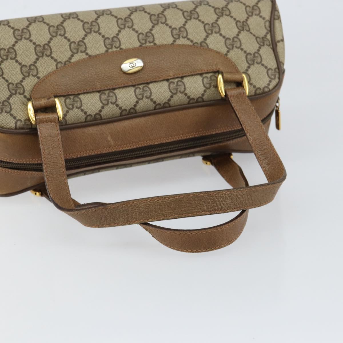GUCCI GG Supreme Hand Bag PVC Beige Gold 89 02 062 Auth 152040
