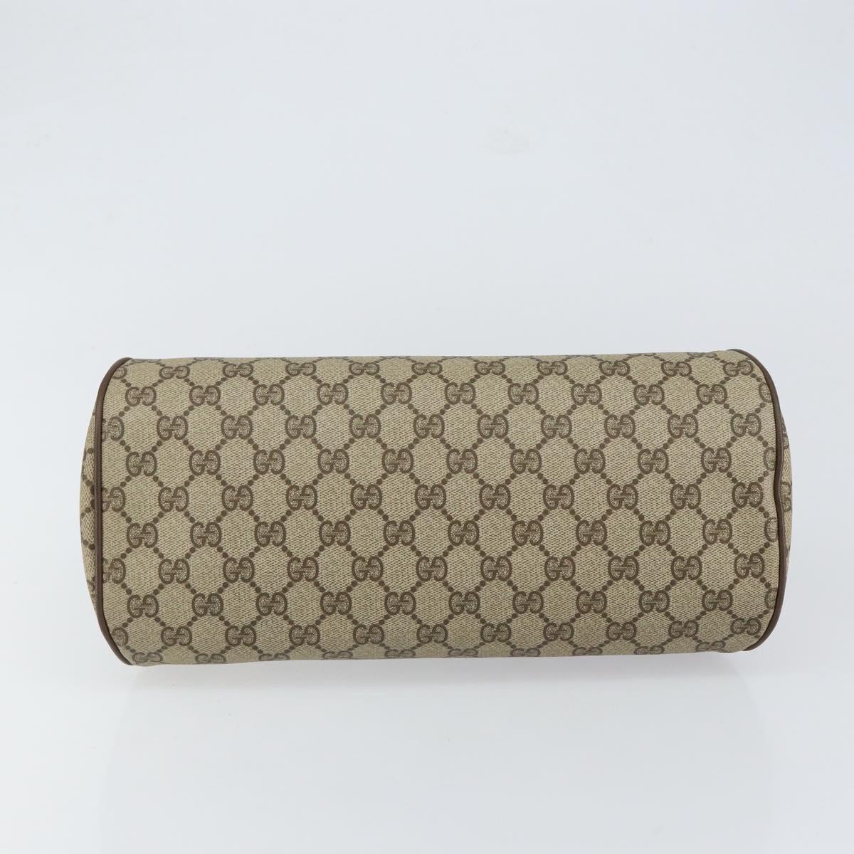 GUCCI GG Supreme Hand Bag PVC Beige Gold 89 02 062 Auth 152040