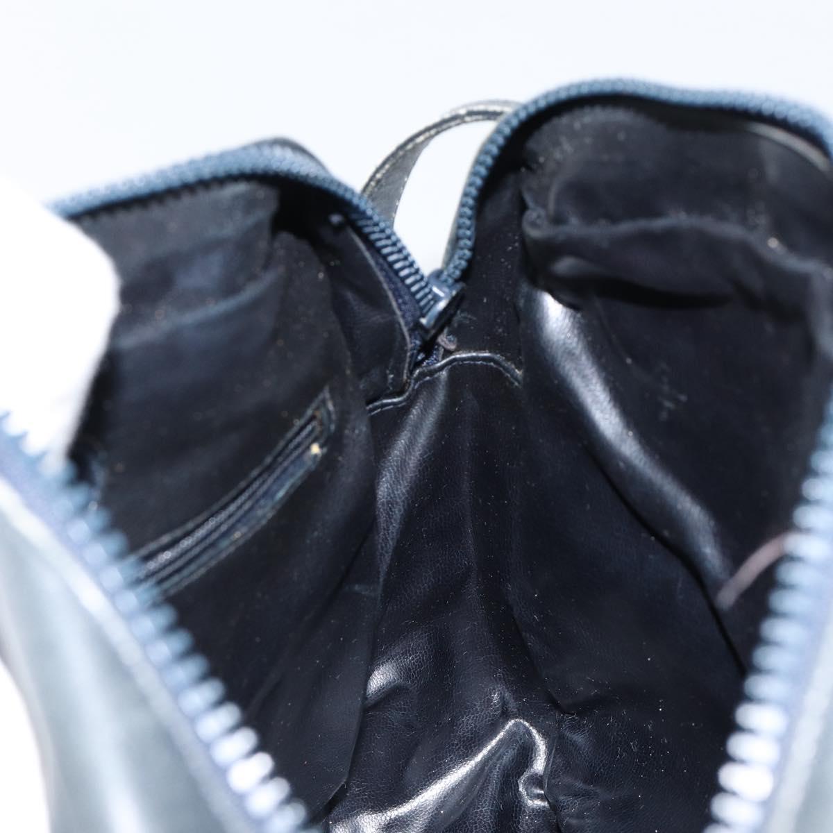 CELINE Macadam Canvas Shoulder Bag Black Gold Auth 152042