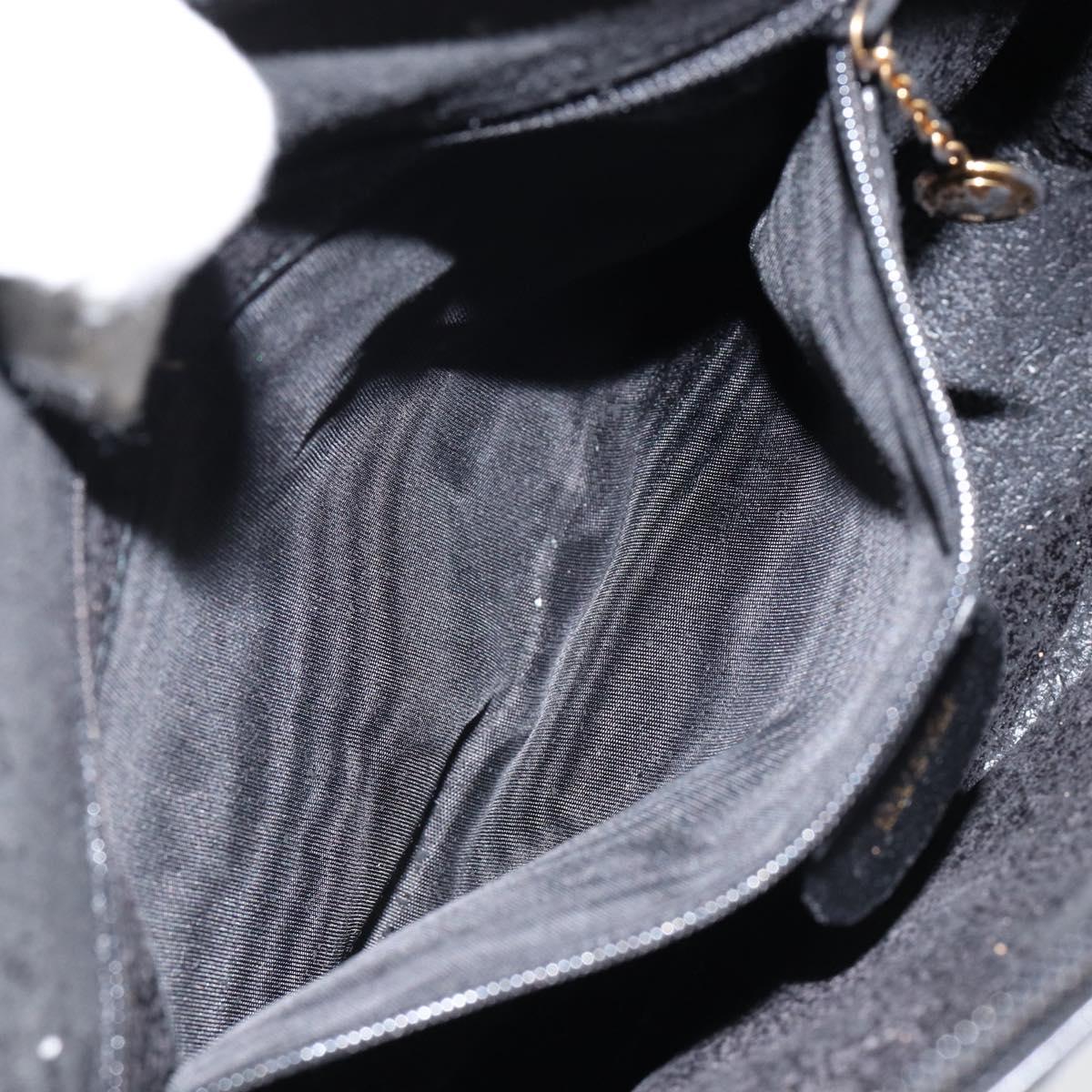 GUCCI Bamboo Hand Bag Leather Black Gold 000 1274 0290 Auth 152044