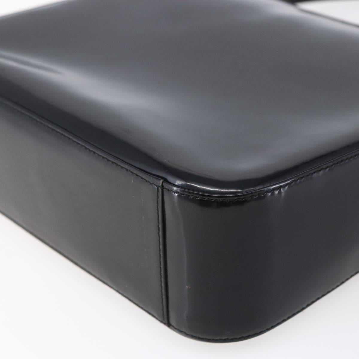 GUCCI Shoulder Bag Enamel Black 000 1013 0506 Auth 152045