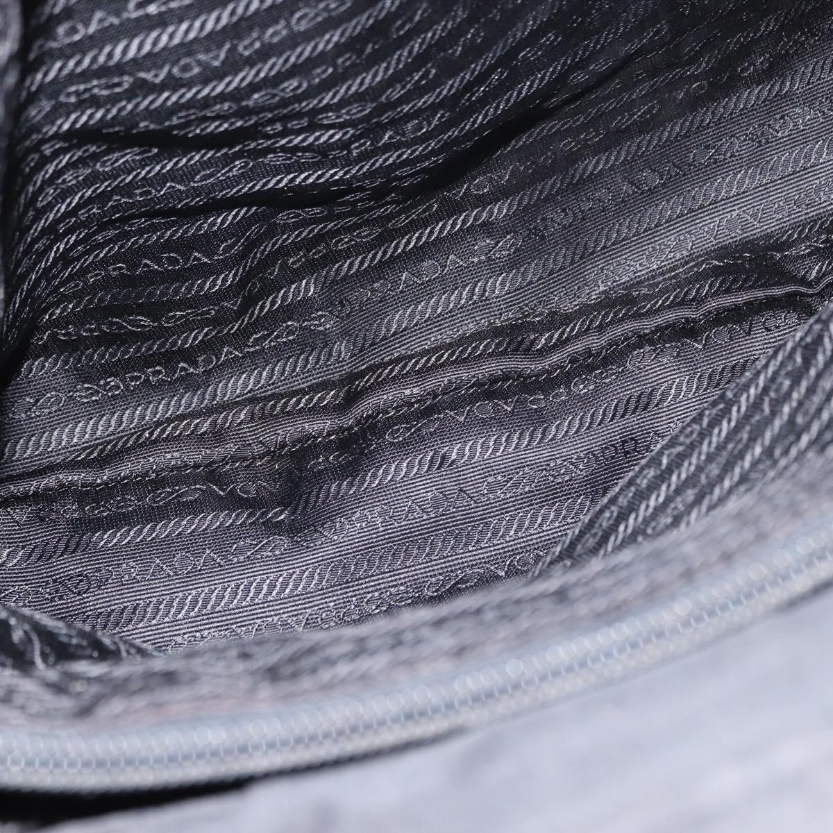 PRADA Tote Bag Nylon Black Gold Auth 152046