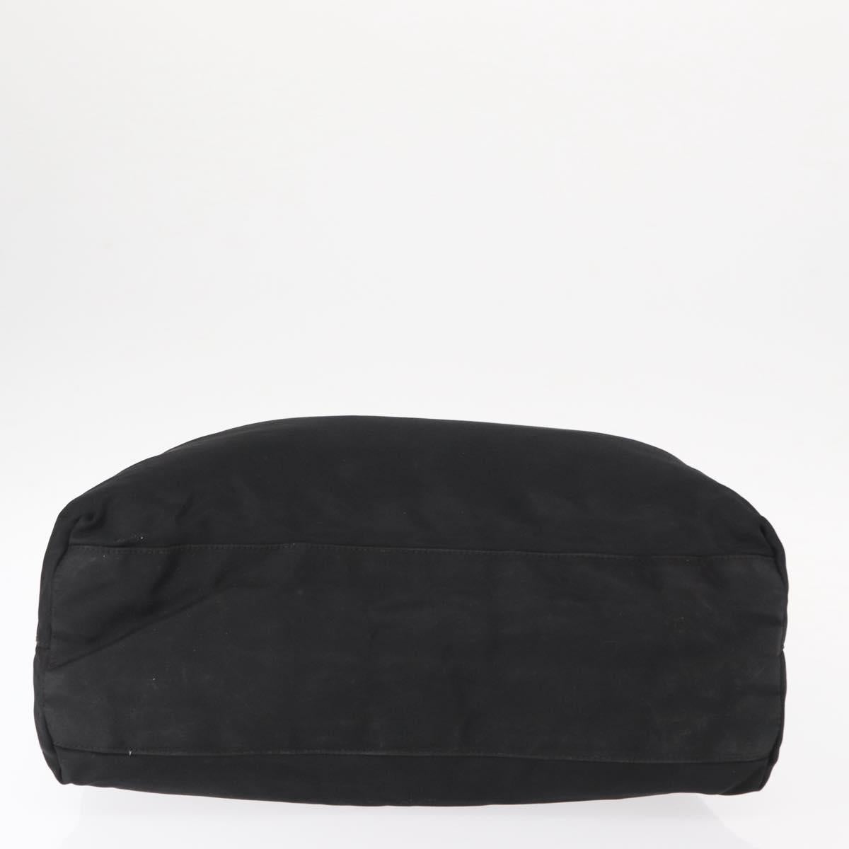 PRADA Tote Bag Nylon Black Gold Auth 152046