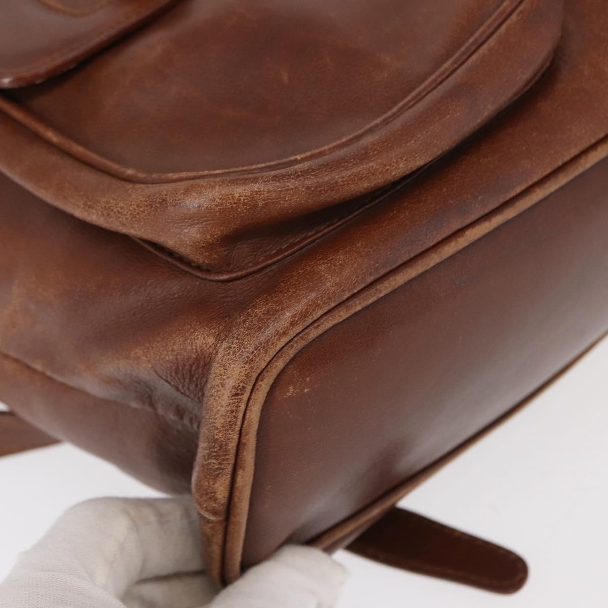 GUCCI Bamboo Backpack Leather Brown Gold 003 2058 0016 Auth 152053